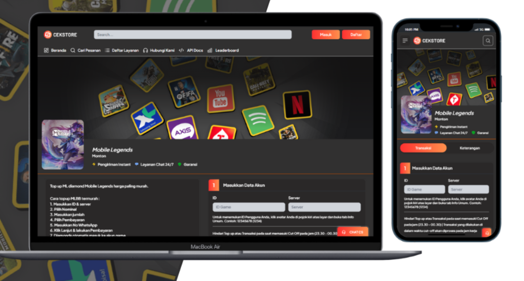 Website Top Up Game dan Pulsa Tahun - Image 2